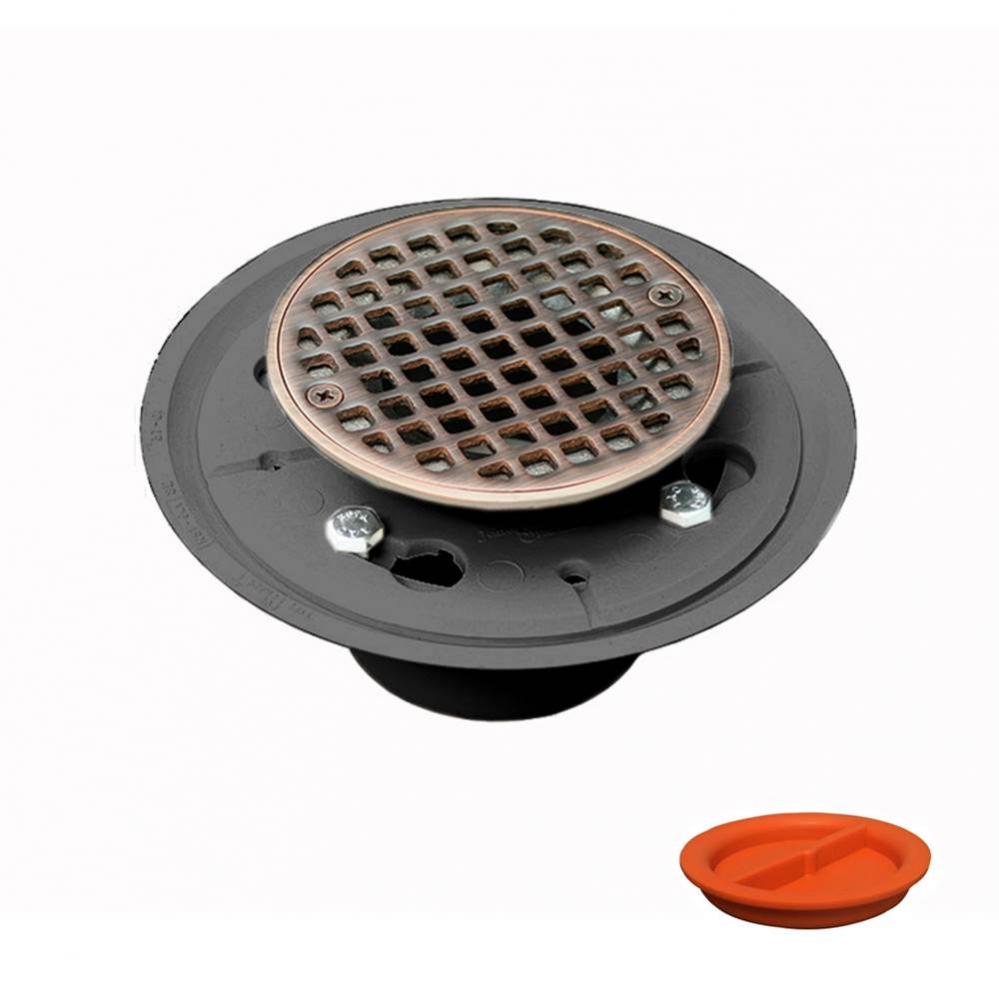 2'' x 3'' PVC Shower Drain/Floor Drain with 2'' Spud and 4'&apo