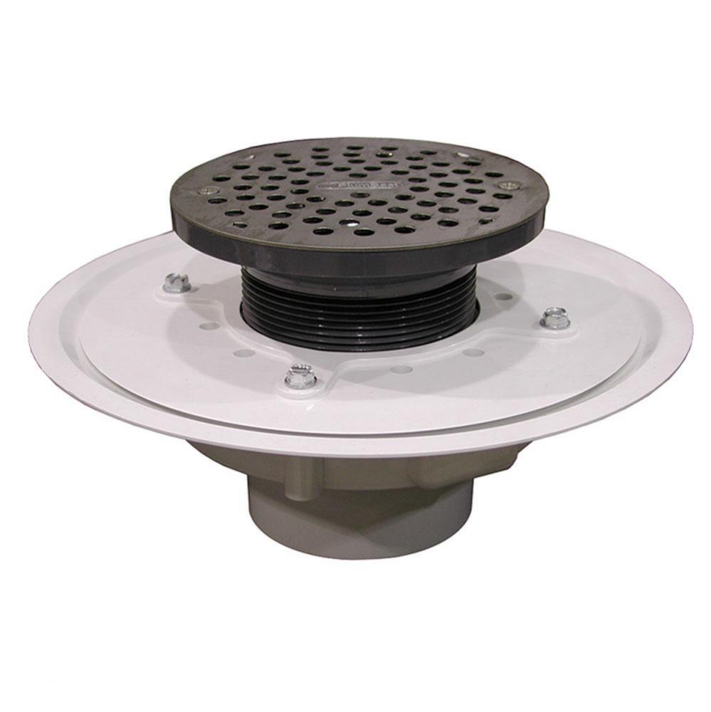 3'' Heavy Duty PVC Drain Base with 3-1/2'' Plastic Spud and 6'' Stai
