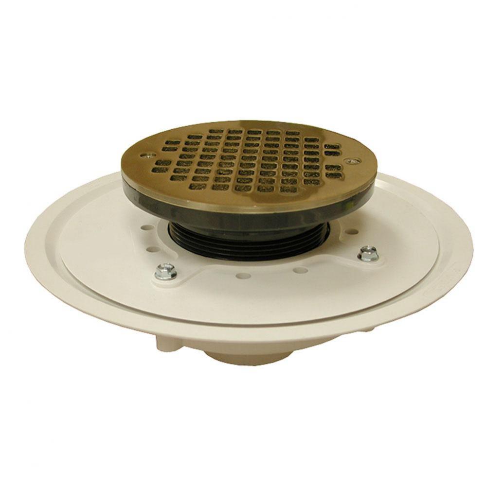 2'' Heavy Duty PVC Drain Base with 3-1/2'' Plastic Spud and 6'' Nick