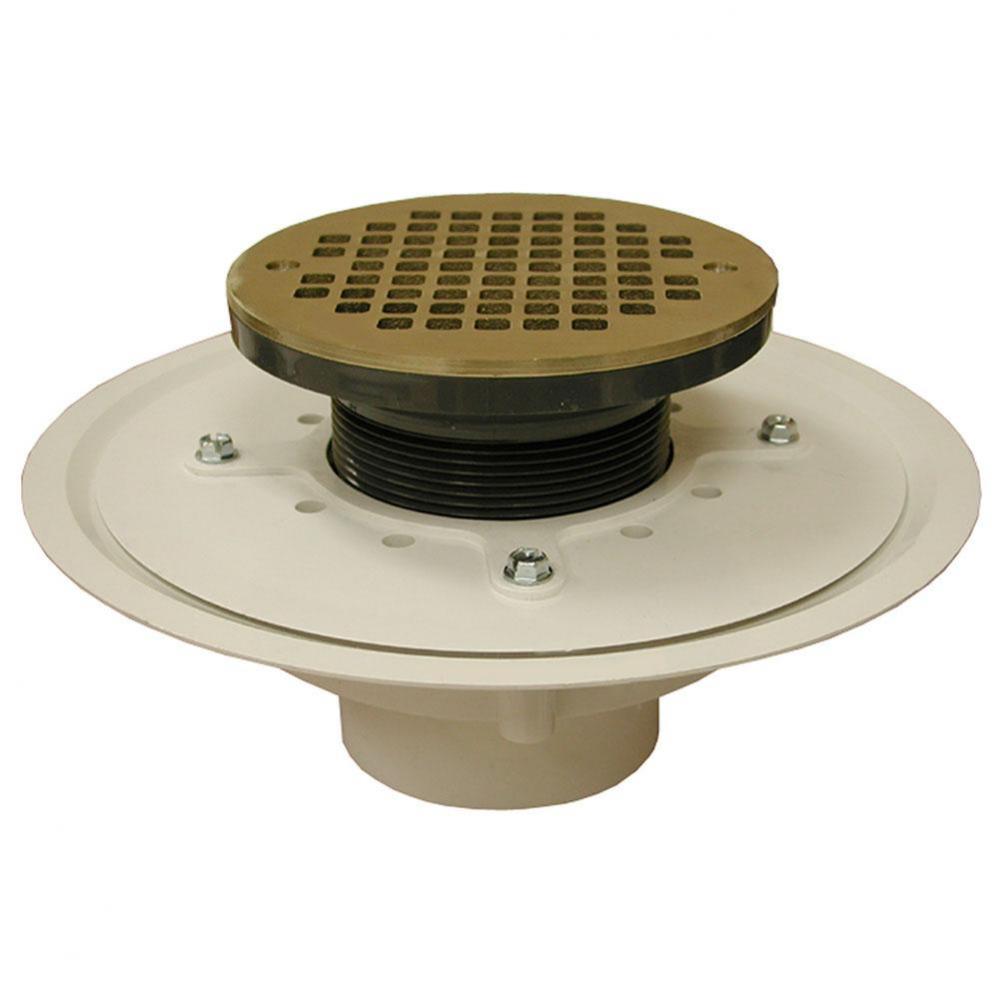 3'' Heavy Duty PVC Drain Base with 3-1/2'' Plastic Spud and 6'' Nick