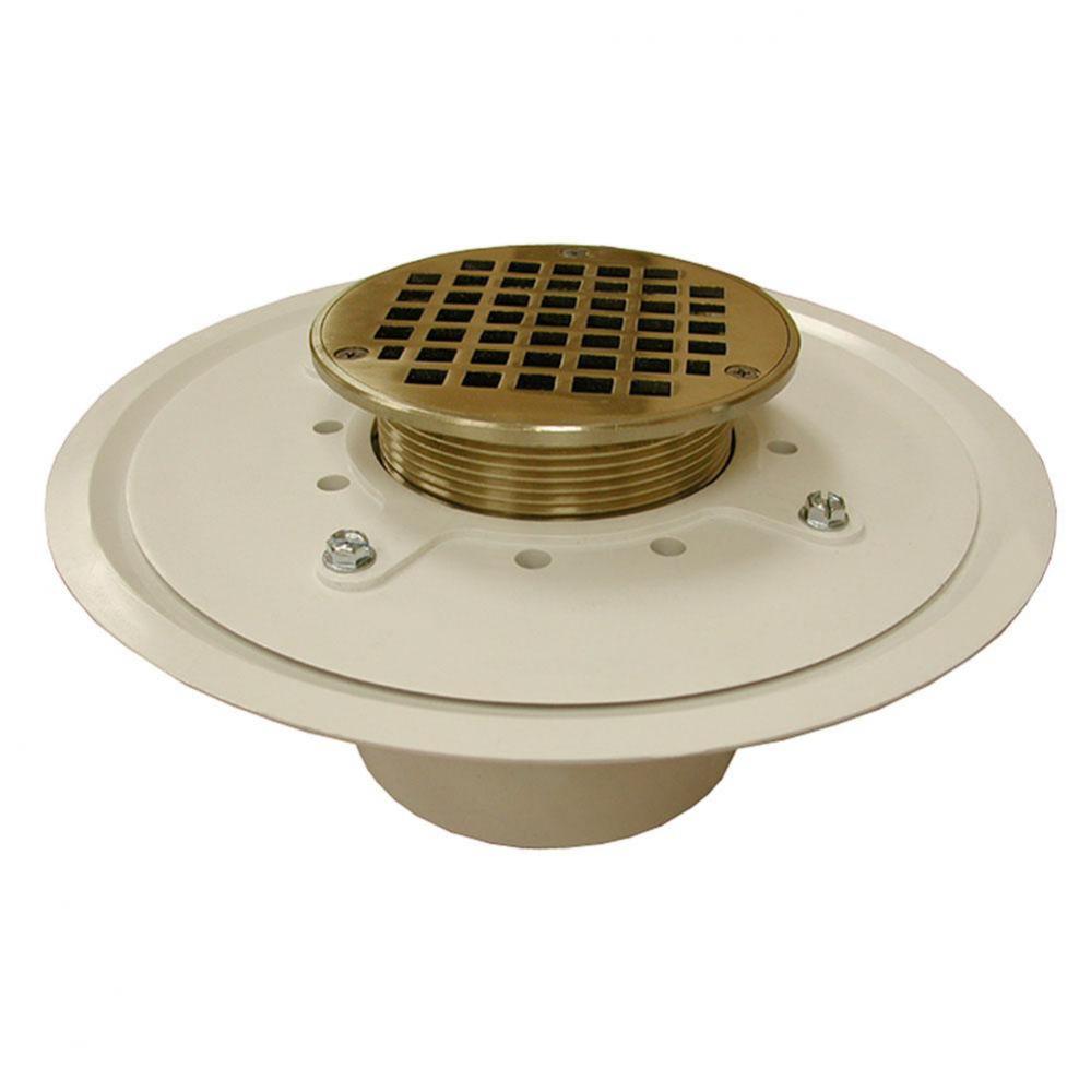 4'' Heavy Duty PVC Drain Base with 3-1/2'' Metal Spud and 5'' Nickel