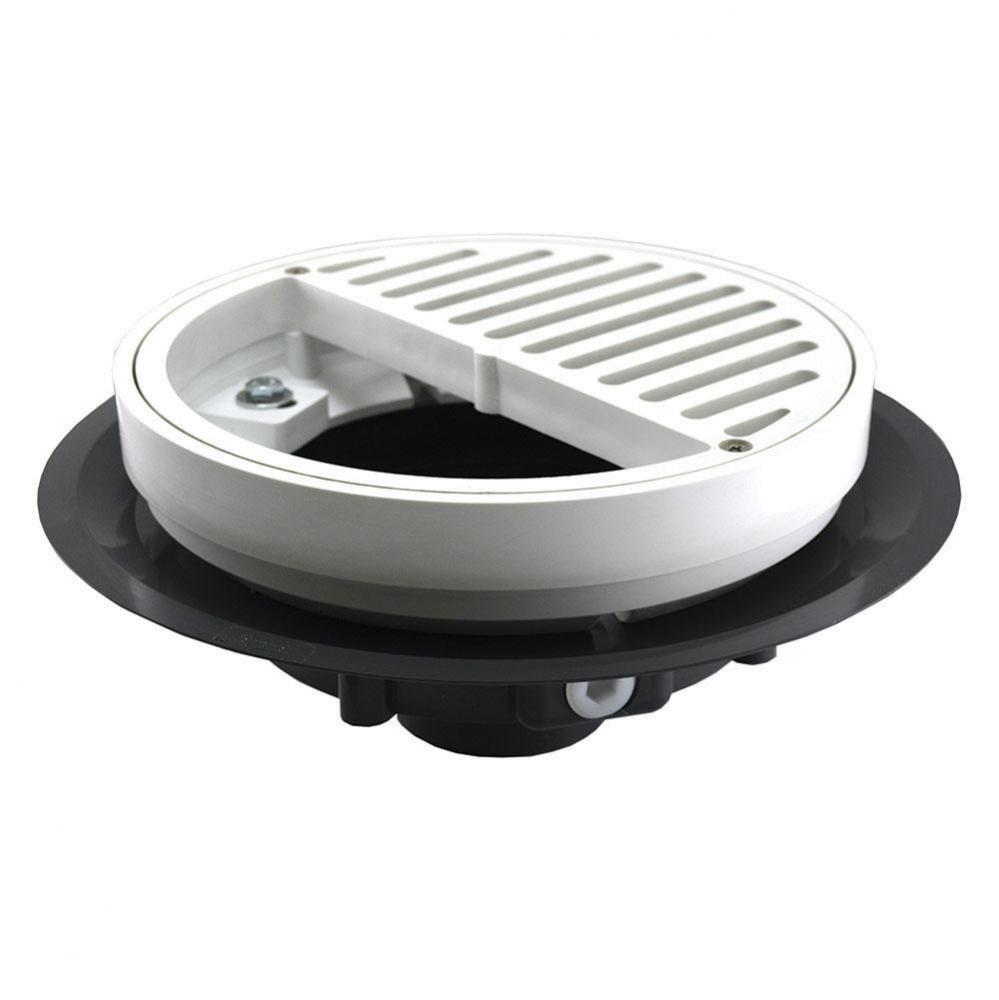 2'' Heavy Duty Traffic PVC Floor Drain with Half Plastic Grate and Ring