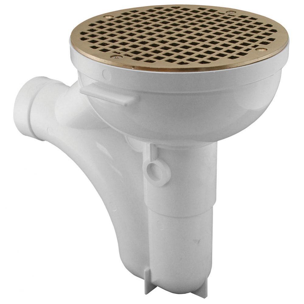 2'' PVC Solvent Weld Floor Drain with Trap and 7-1/2'' Nickel Bronze Strainer