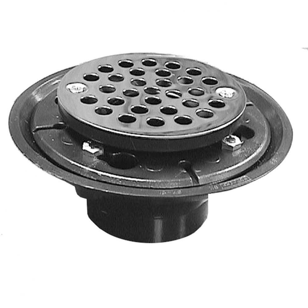 2'' x 3'' ABS Shower Drain/Floor Drain with 4'' Stainless Steel Roun