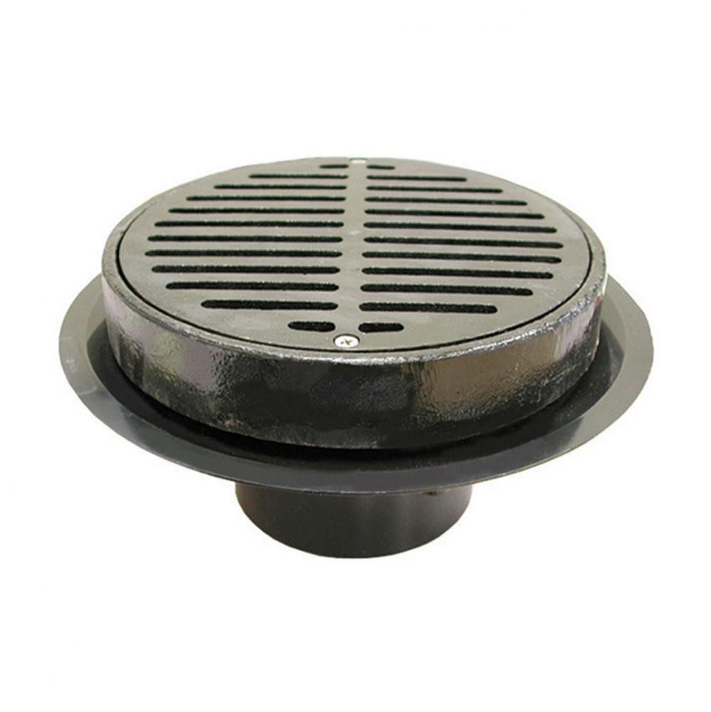 3'' Heavy Duty Traffic ABS Floor Drain with Full Cast Iron Grate and Ring and Cast Iron