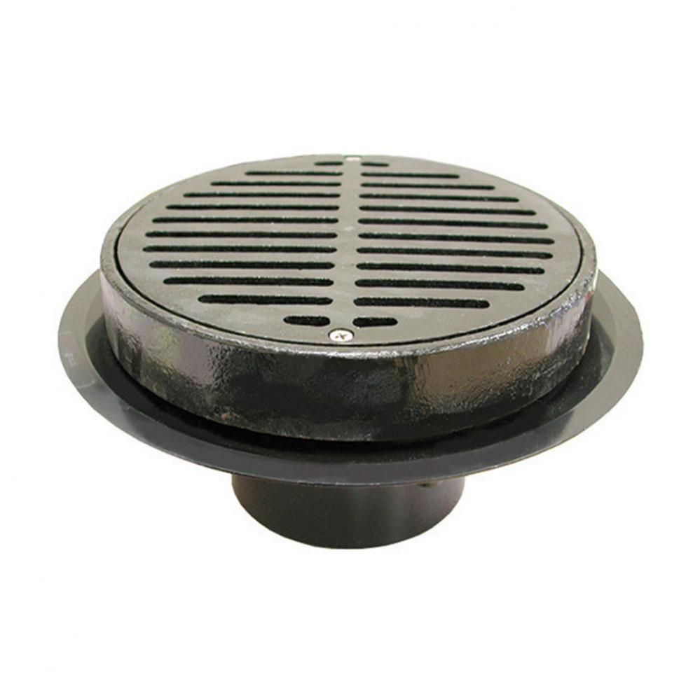 2'' Heavy Duty Traffic ABS Floor Drain with Full Cast Iron Grate and Ring