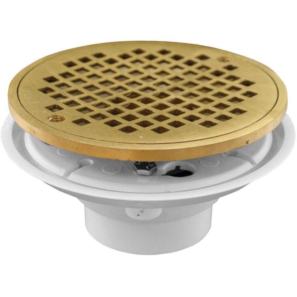 2'' x 3'' PVC Shower Drain/Floor Drain with Brass Tailpiece and 6''