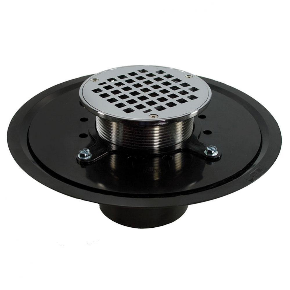 3'' Heavy Duty ABS Drain Base with 3-1/2'' Metal Spud and 5'' Chrome