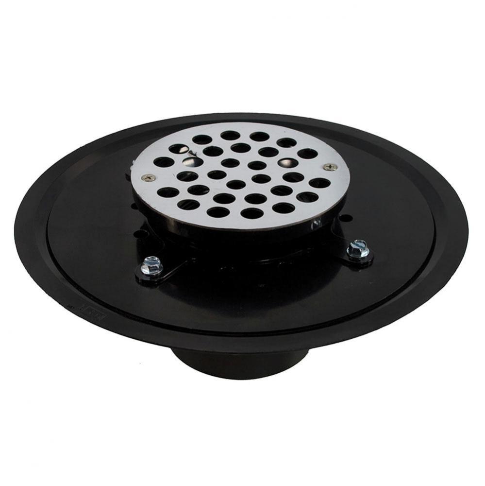 2'' Heavy Duty ABS Drain Base with 3-1/2'' Plastic Spud and 6'' Stai