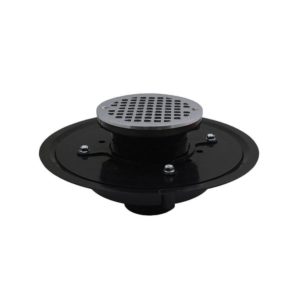 3'' Heavy Duty ABS Drain Base with 3-1/2'' Plastic Spud and 6'' Chro
