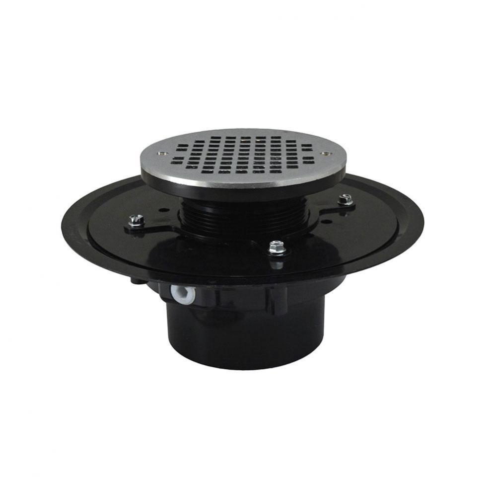 4'' Heavy Duty ABS Drain Base with 3-1/2'' Plastic Spud and 6'' Chro