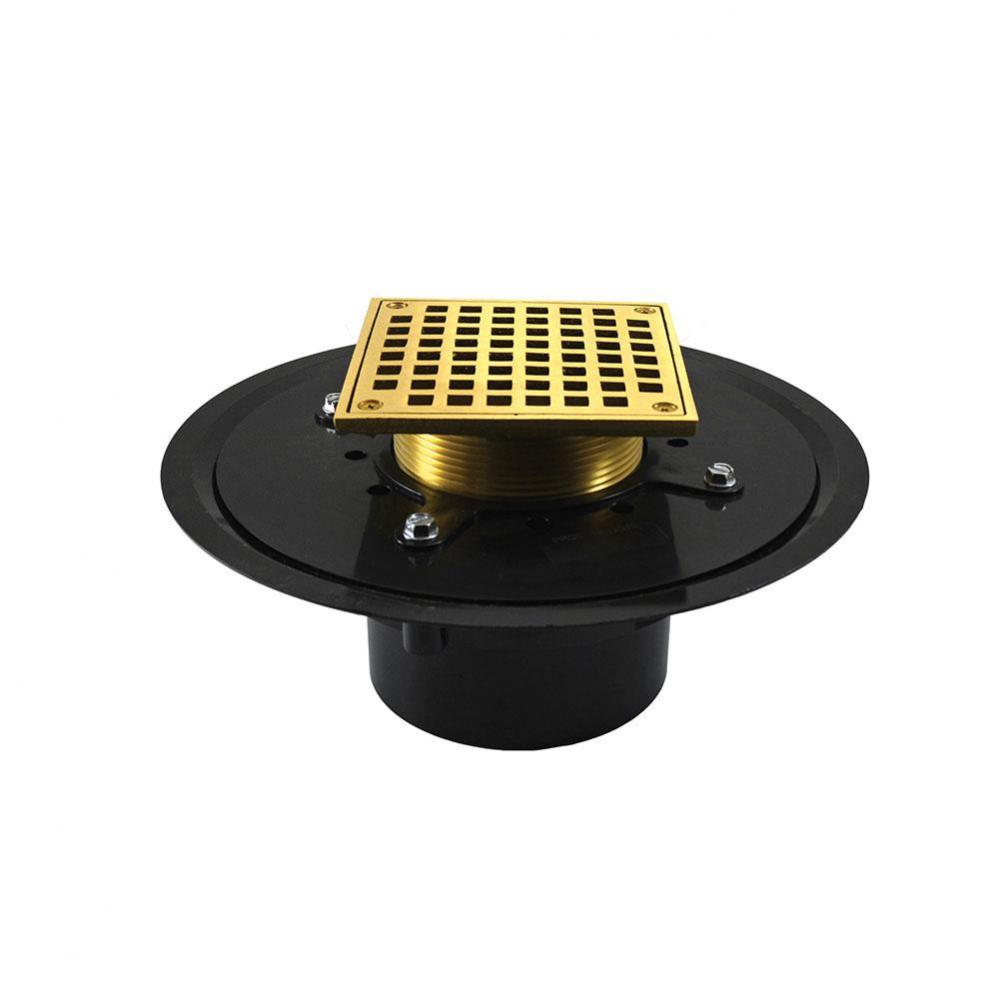 4'' Heavy Duty ABS Drain Base with 3-1/2'' Metal Spud and 5'' Polish