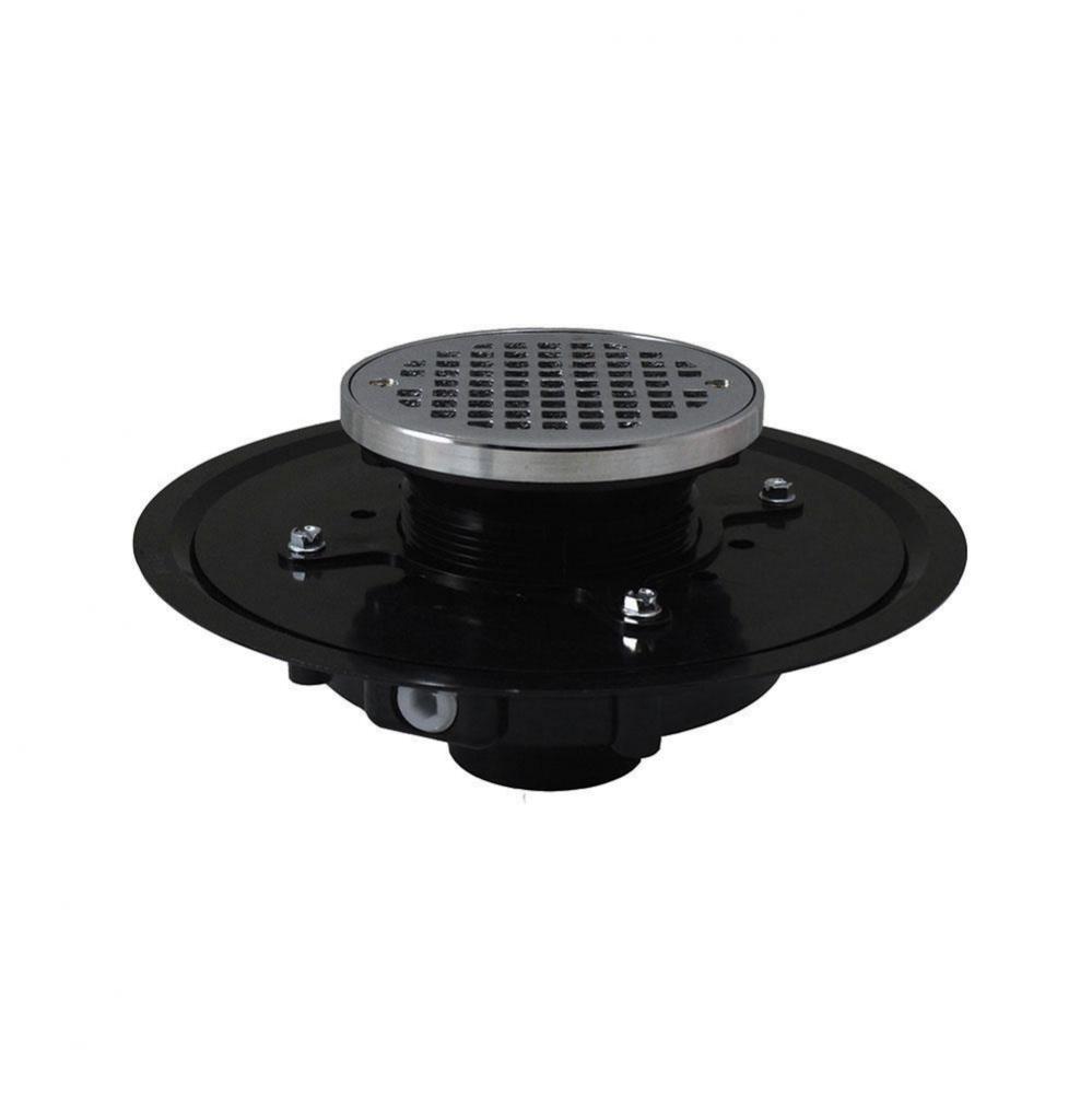 3'' Heavy Duty ABS Drain Base with 3-1/2'' Plastic Spud and 6'' Chro