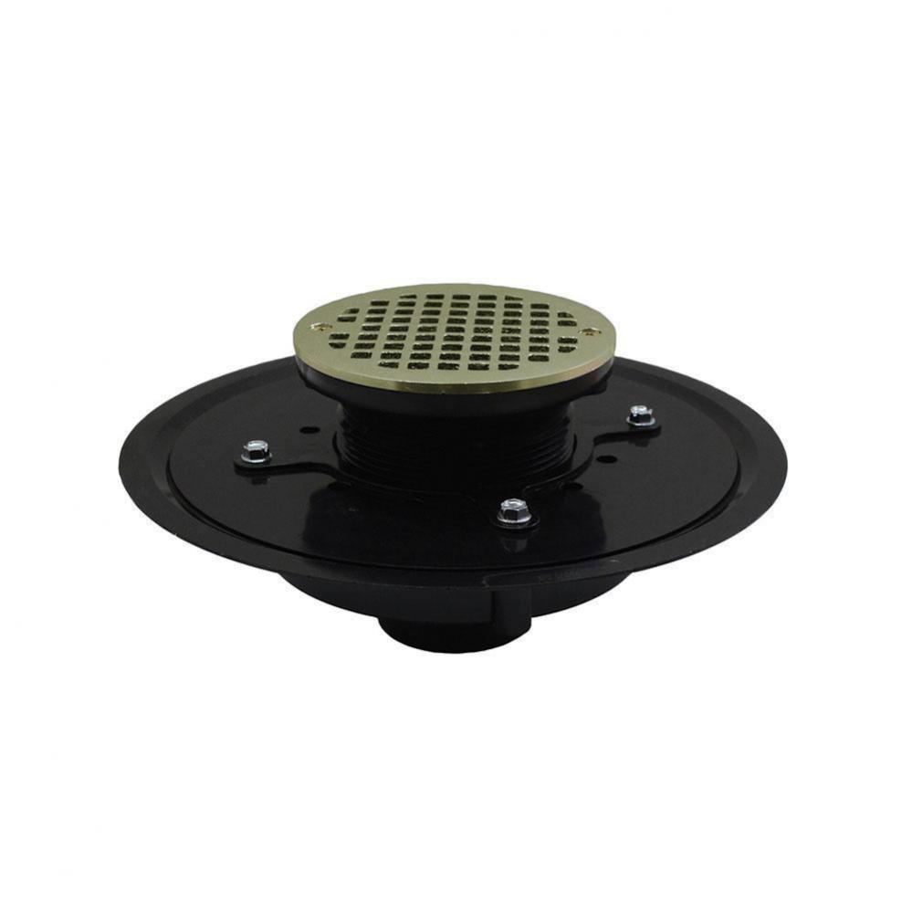 3'' Heavy Duty ABS Drain Base with 4'' Plastic Spud and 6'' Nickel B