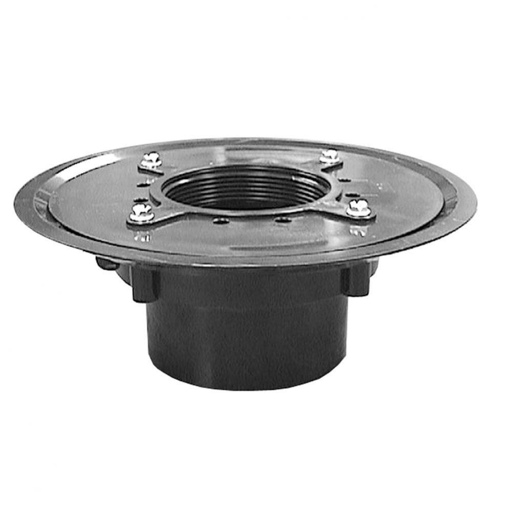 6'' ABS Heavy Duty Drain Base with Primer Tap, for 3-1/2'' Spud