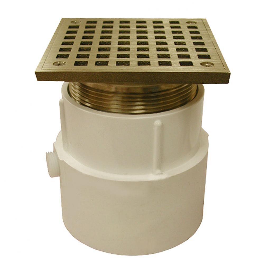 4'' PVC Over Pipe Fit Drain Base with 3-1/2'' Metal Spud and 5'' Nic