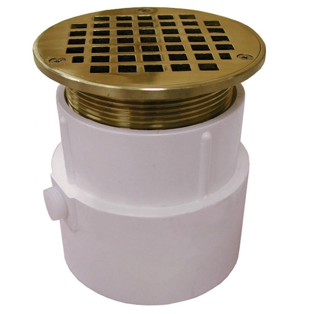 4'' PVC Over Pipe Fit Drain Base with 3-1/2'' Metal Spud and 5'' Nic