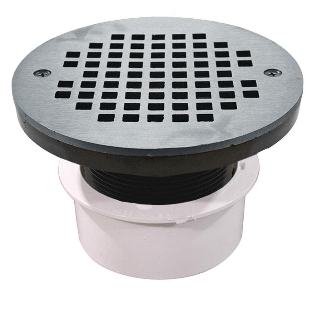 3'' PVC Inside Pipe Fit Drain Base with 2'' Plastic Spud and 4'' Chr