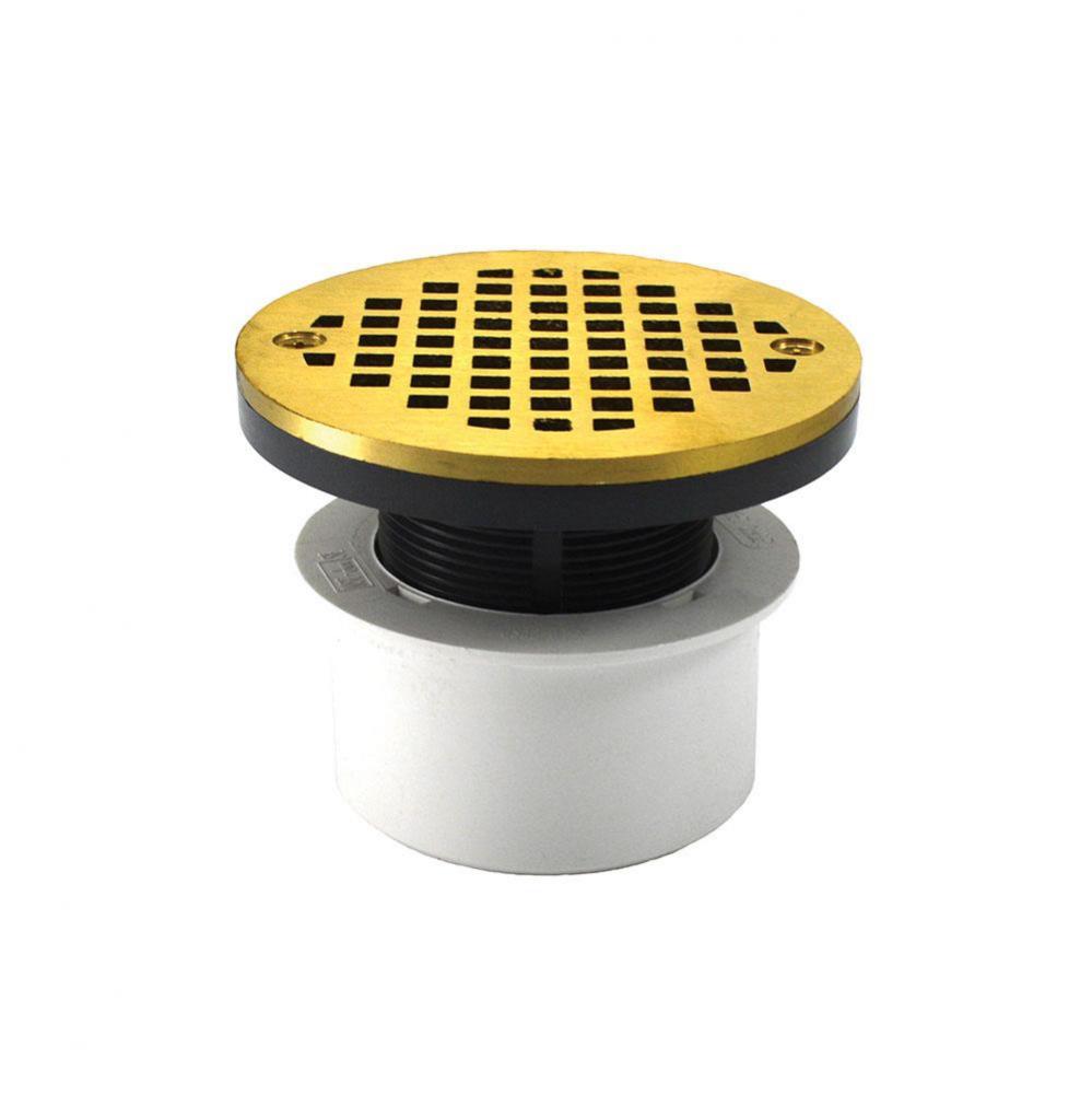 3'' PVC Inside Pipe Fit Drain Base with 2'' Plastic Spud and 4'' Pol