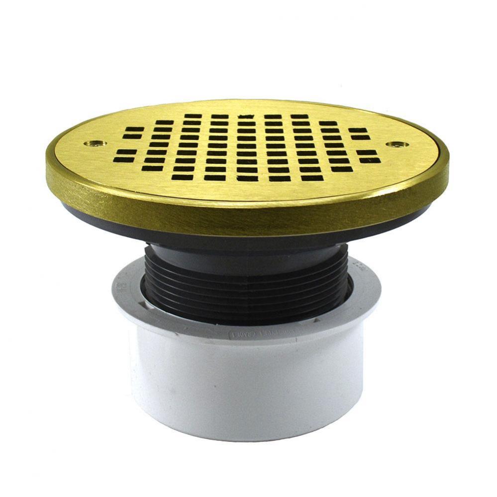 3'' PVC Inside Pipe Fit Drain Base with 2'' Plastic Spud and 4'' Pol