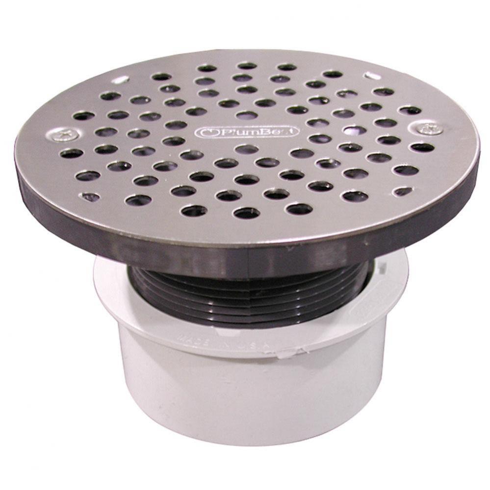 4'' PVC Inside Pipe Fit Drain Base with 3'' Plastic Spud and 6'' Sta