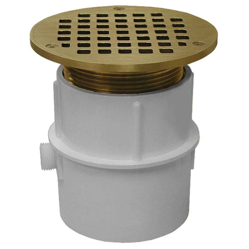 3'' PVC Over Pipe Fit Drain Base with 3'' Metal Spud and 5'' Nickel