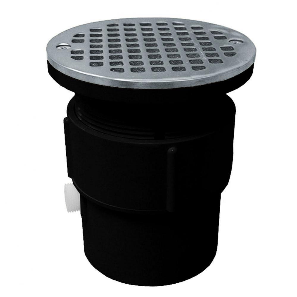 3'' x 4'' ABS Pipe Fit Drain Base with 3-1/2'' Plastic Spud and 5&ap