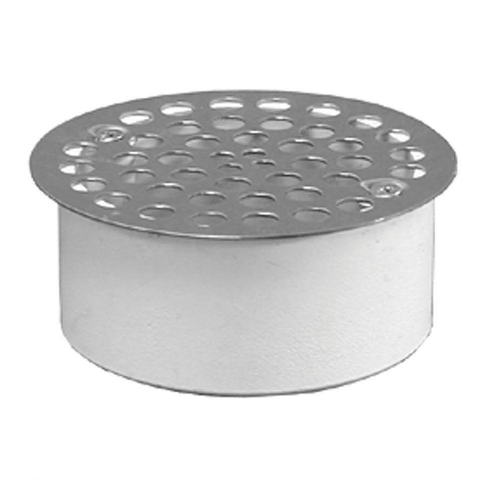 3'' PVC Snap-in Drain with 3-1/2'' Stainless Steel Round Strainer