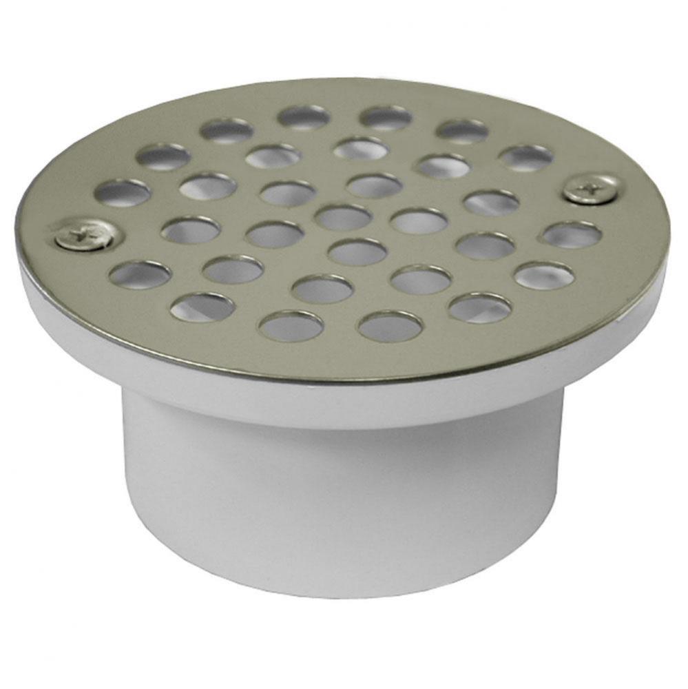 2'' x 3'' General Purpose PVC Drain with 4-1/4'' Nickel Bronze Round