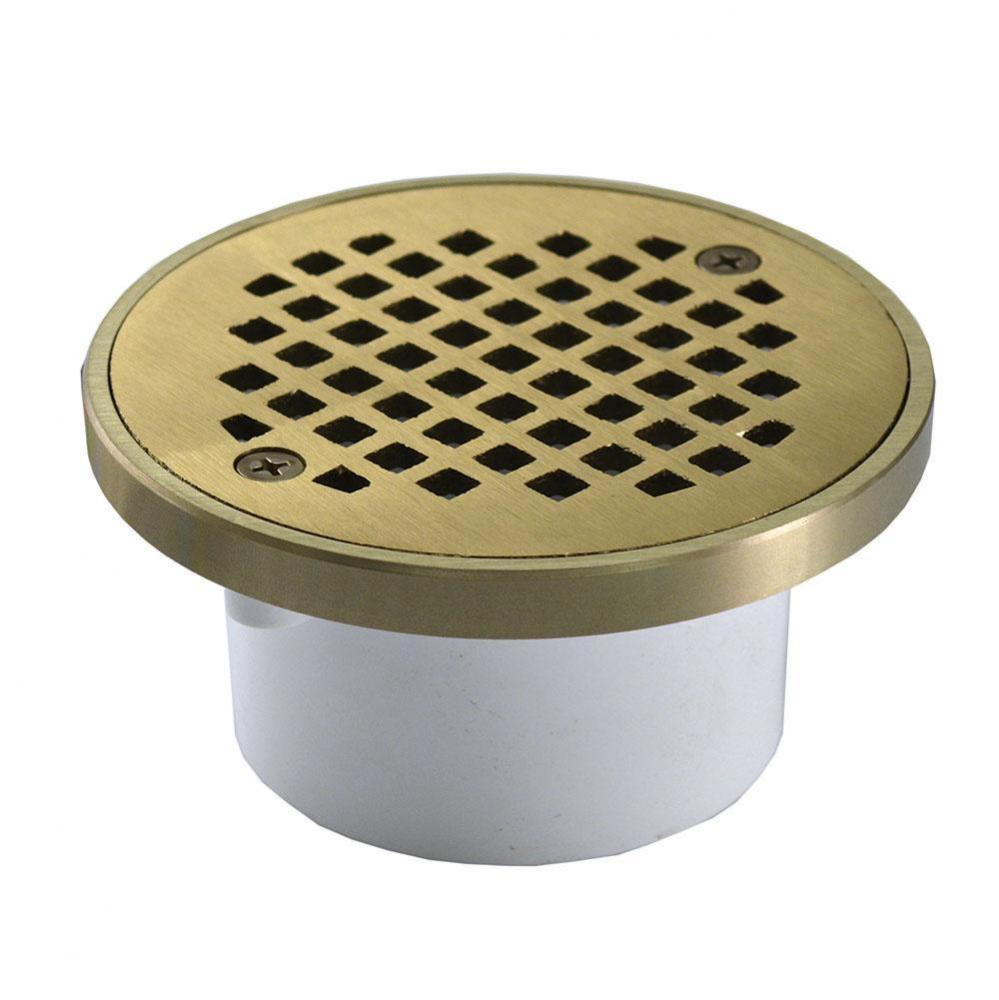2'' x 3'' General Purpose PVC Drain with Long Body and Nickel Bronze Strainer