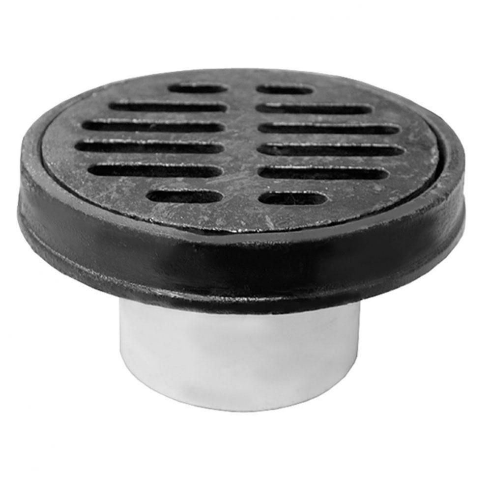 3'' x 4'' General Purpose PVC Drain with Cast Iron Ring and