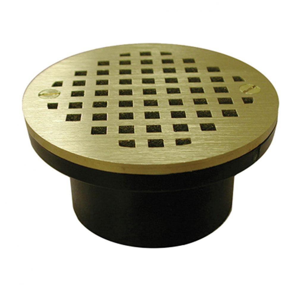 2'' x 3'' General Purpose ABS Drain with 4-1/4'' Polished Brass Roun