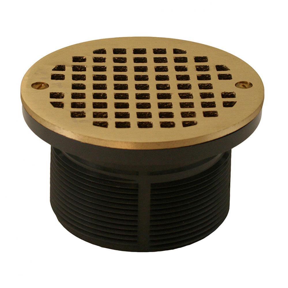 3-1/2'' IPS PVC Spud with 5'' Polished Brass Strainer