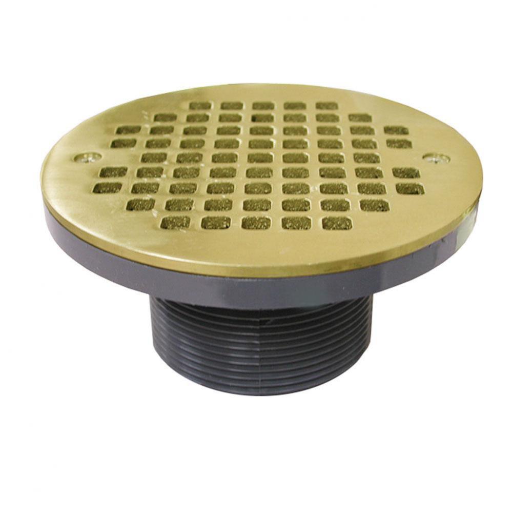 3'' IPS PVC Spud with 6'' Polished Brass Strainer