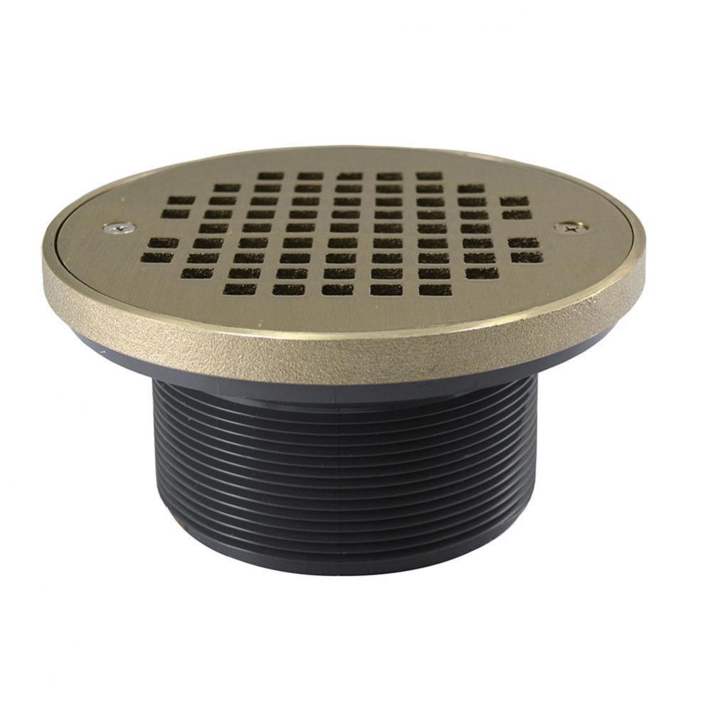 4'' IPS PVC Spud with 6'' Nickel Bronze Strainer with Ring