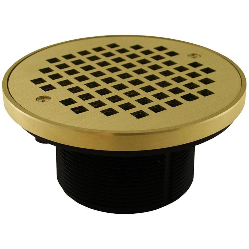 3-1/2'' IPS ABS Spud with 5'' Polished Brass Strainer with Ring