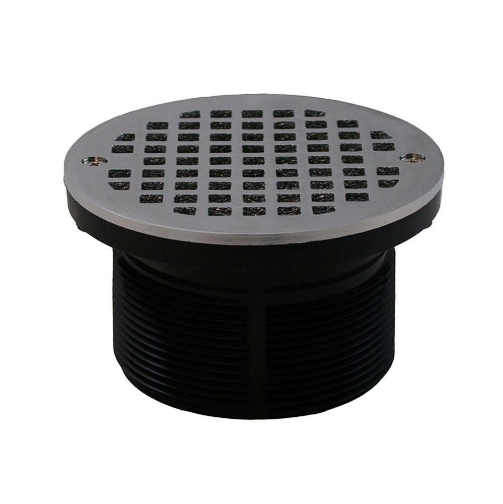 3-1/2'' IPS ABS Spud with 5'' Chrome Plated Strainer