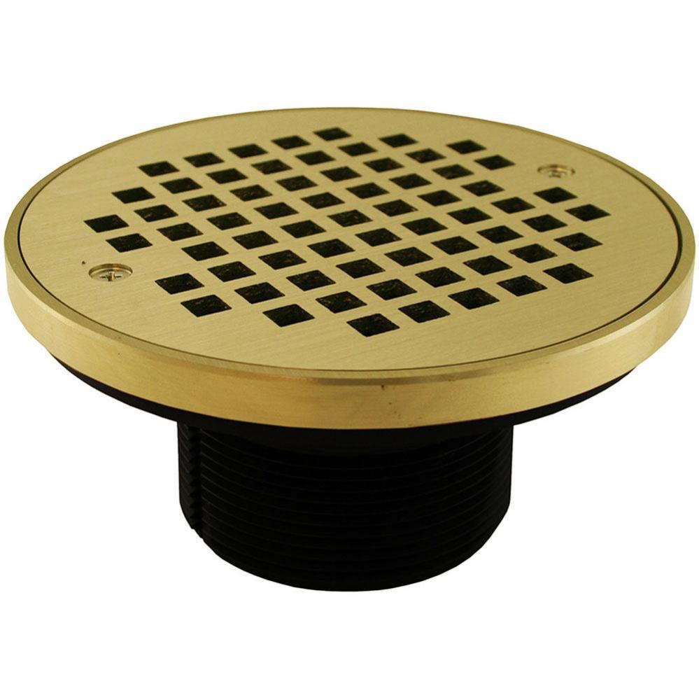 3'' IPS ABS Spud with 6'' Polished Brass Strainer with Ring