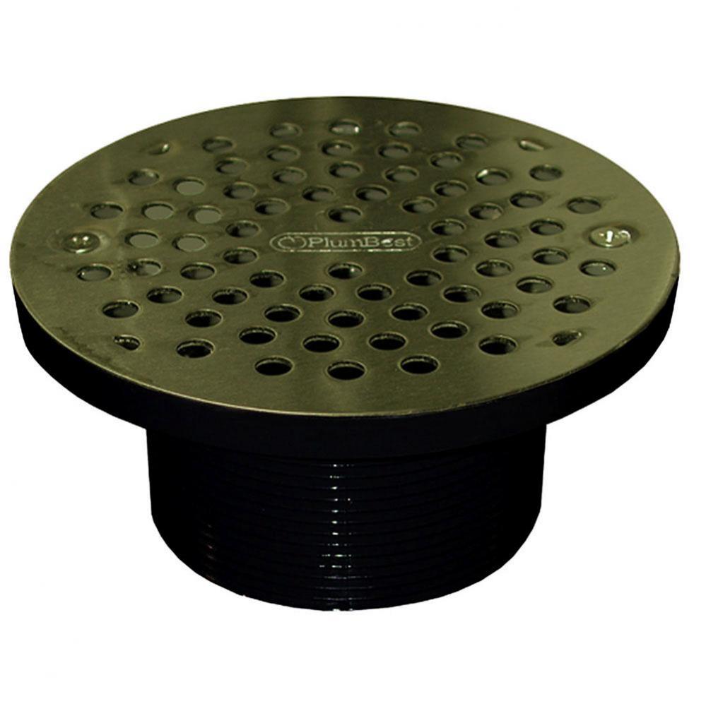 3-1/2'' IPS ABS Spud with 6'' Polished Brass Strainer