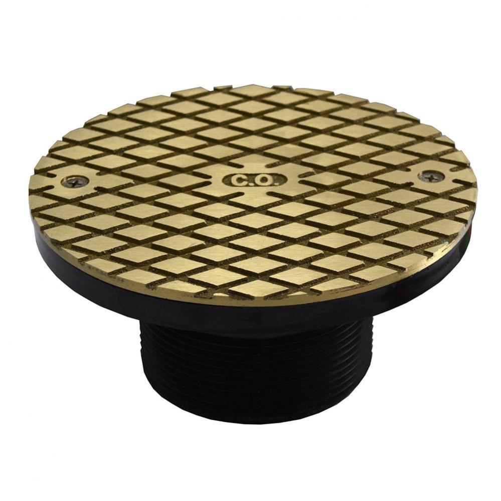 3'' ABS Cleanout Spud with 6'' Nickel Bronze Round Cover