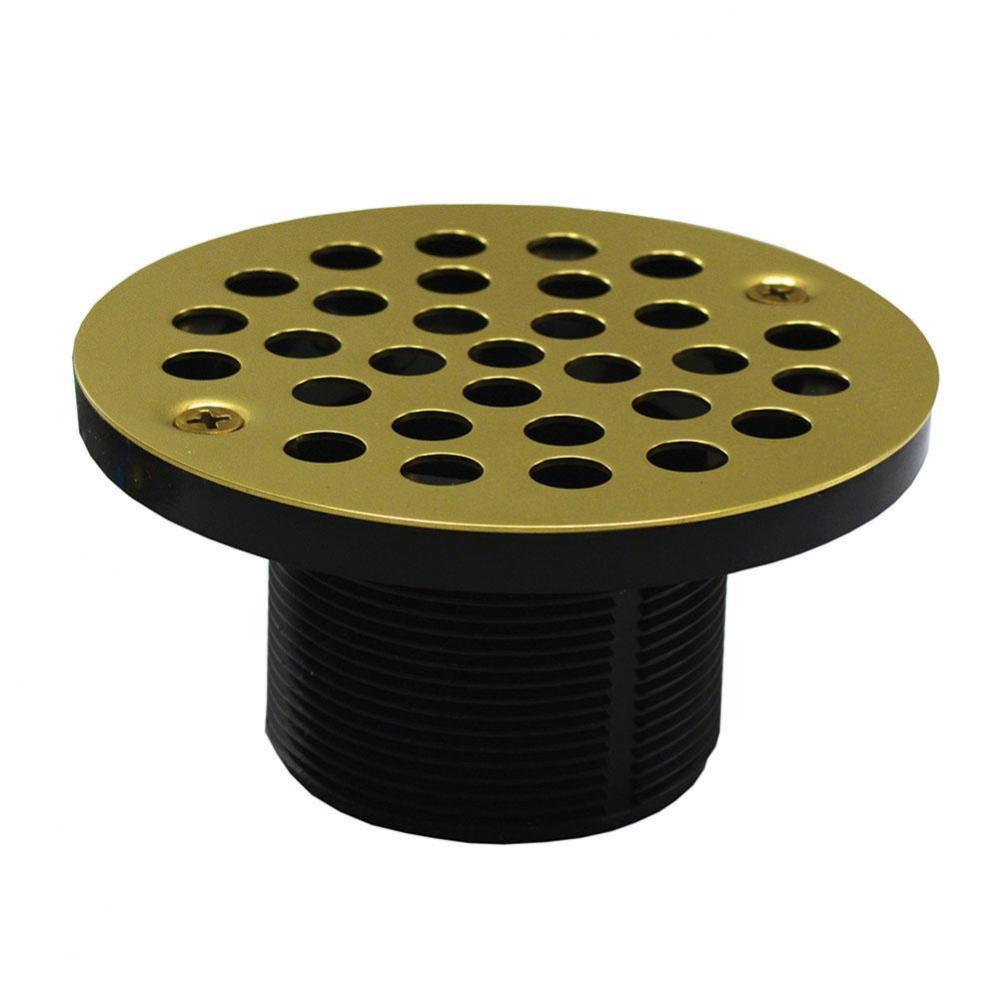 2'' IPS ABS Spud with 4'' Polished Brass Stamped Strainer