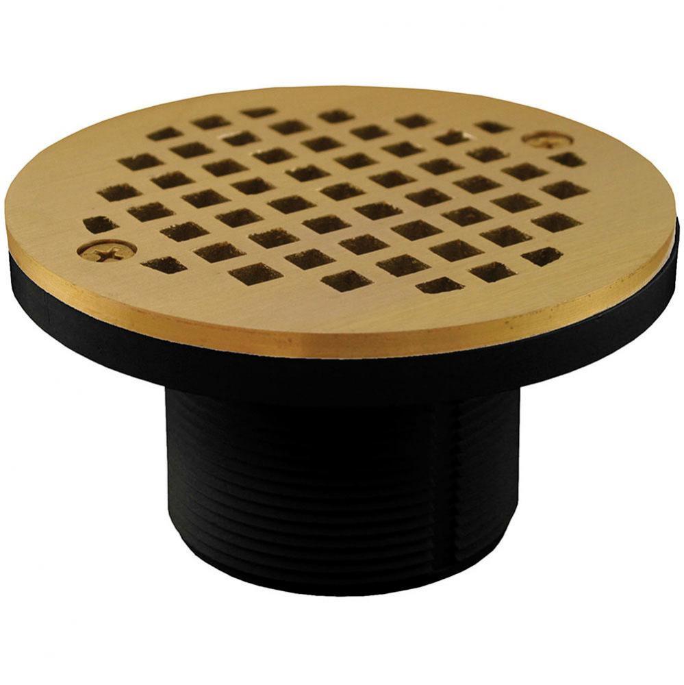 2'' IPS ABS Spud with 4'' Polished Brass Cast Strainer