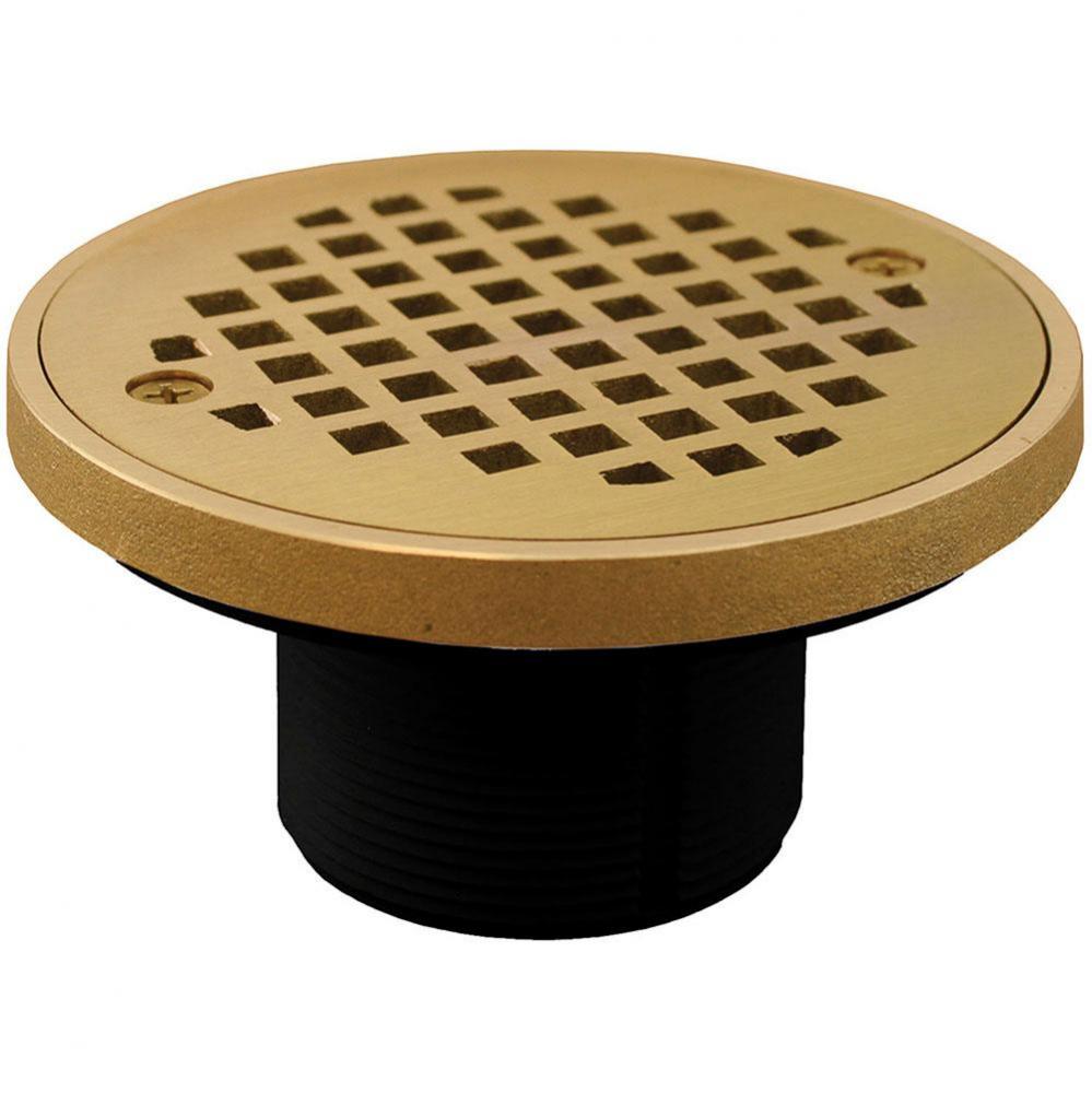 2'' IPS ABS Spud with 4'' Polished Brass Strainer with Ring