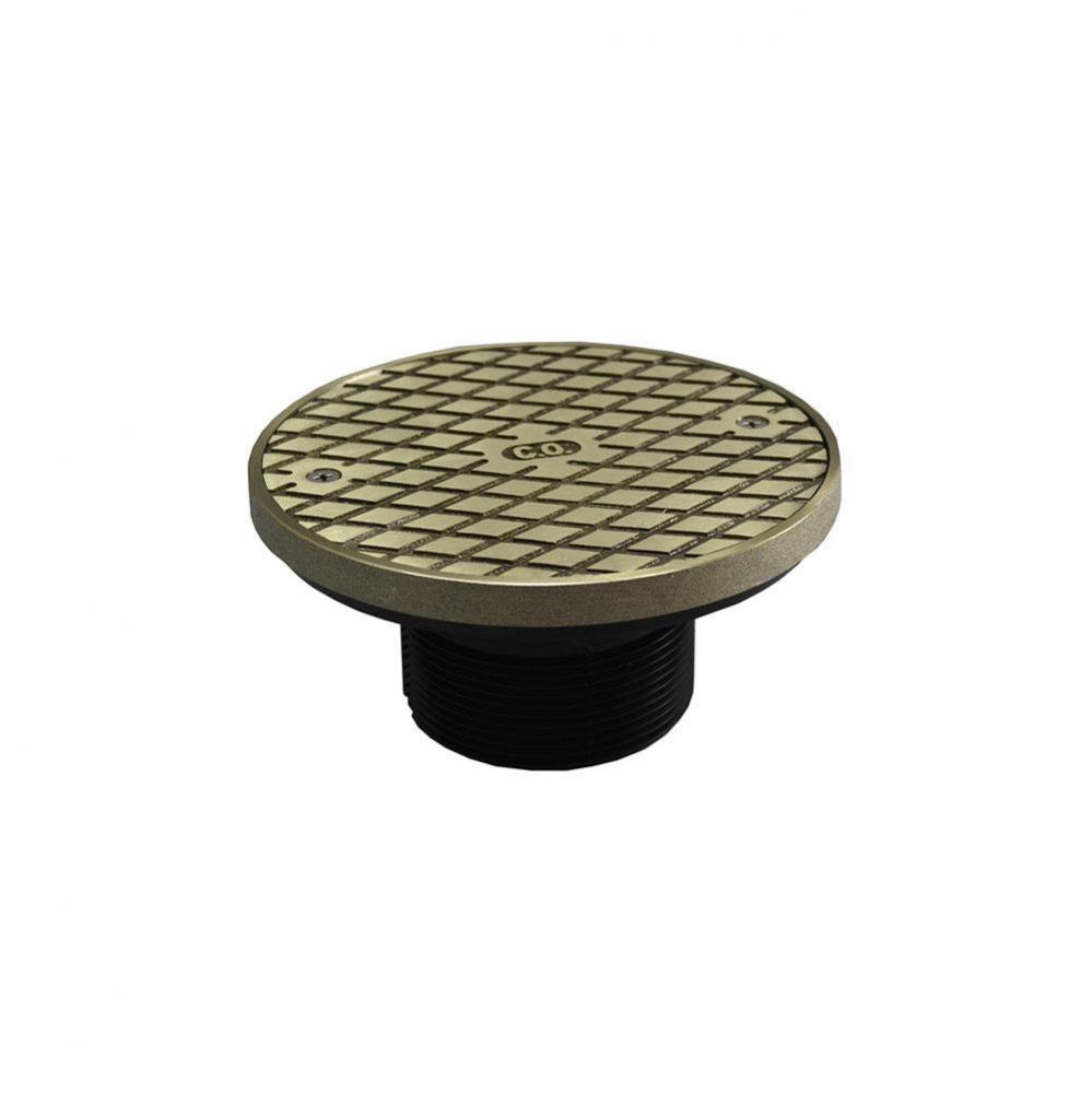 2'' ABS Cleanout Spud with 4'' Nickel Bronze Cover with Ring