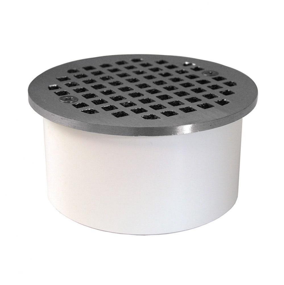 3'' PVC Inside Pipe Fit Drain with 3-1/2'' Chrome Plated Round Strainer