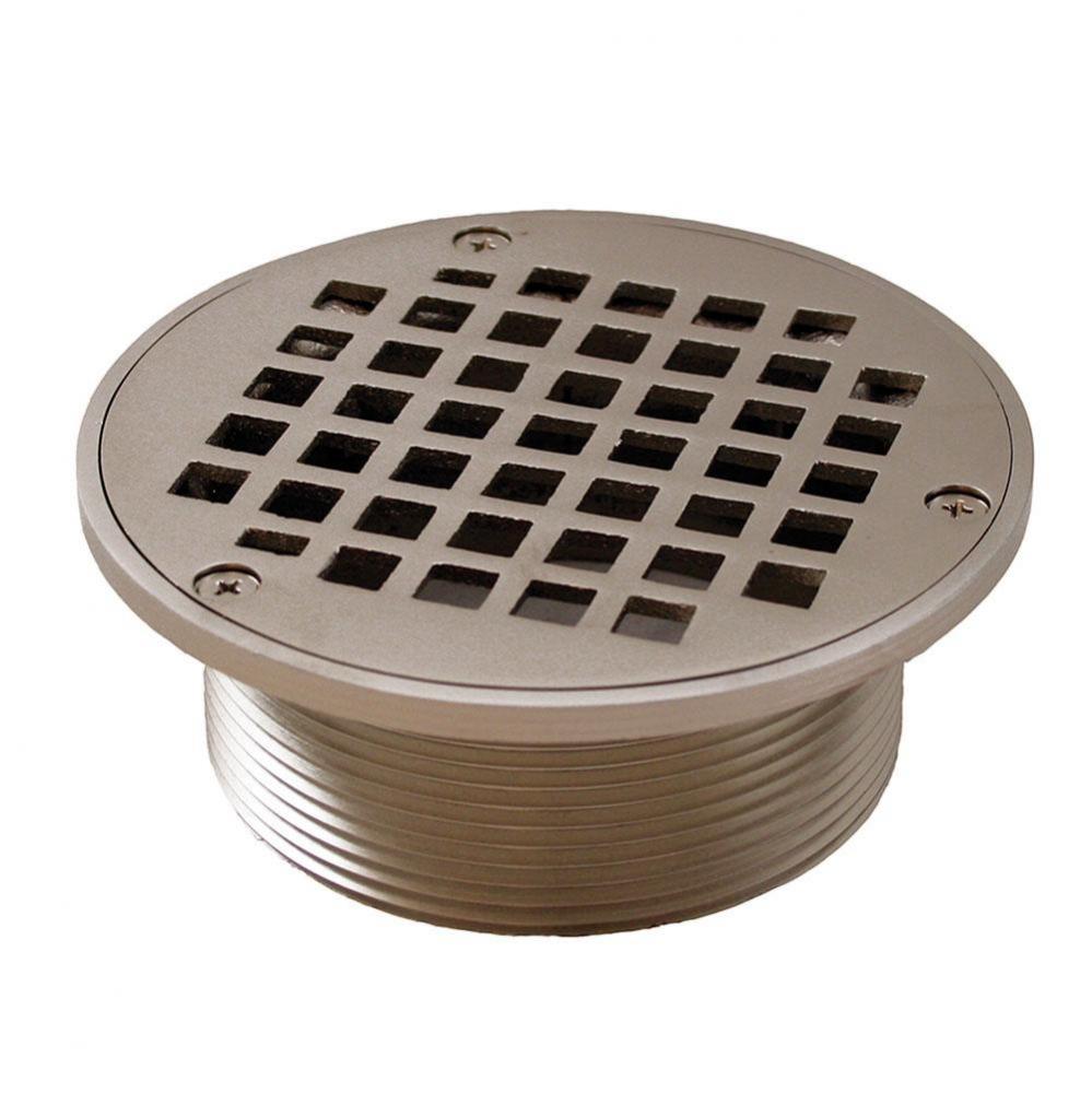 Brushed Nickel 3-1/2'' Metal Spud with 5'' Round Strainer