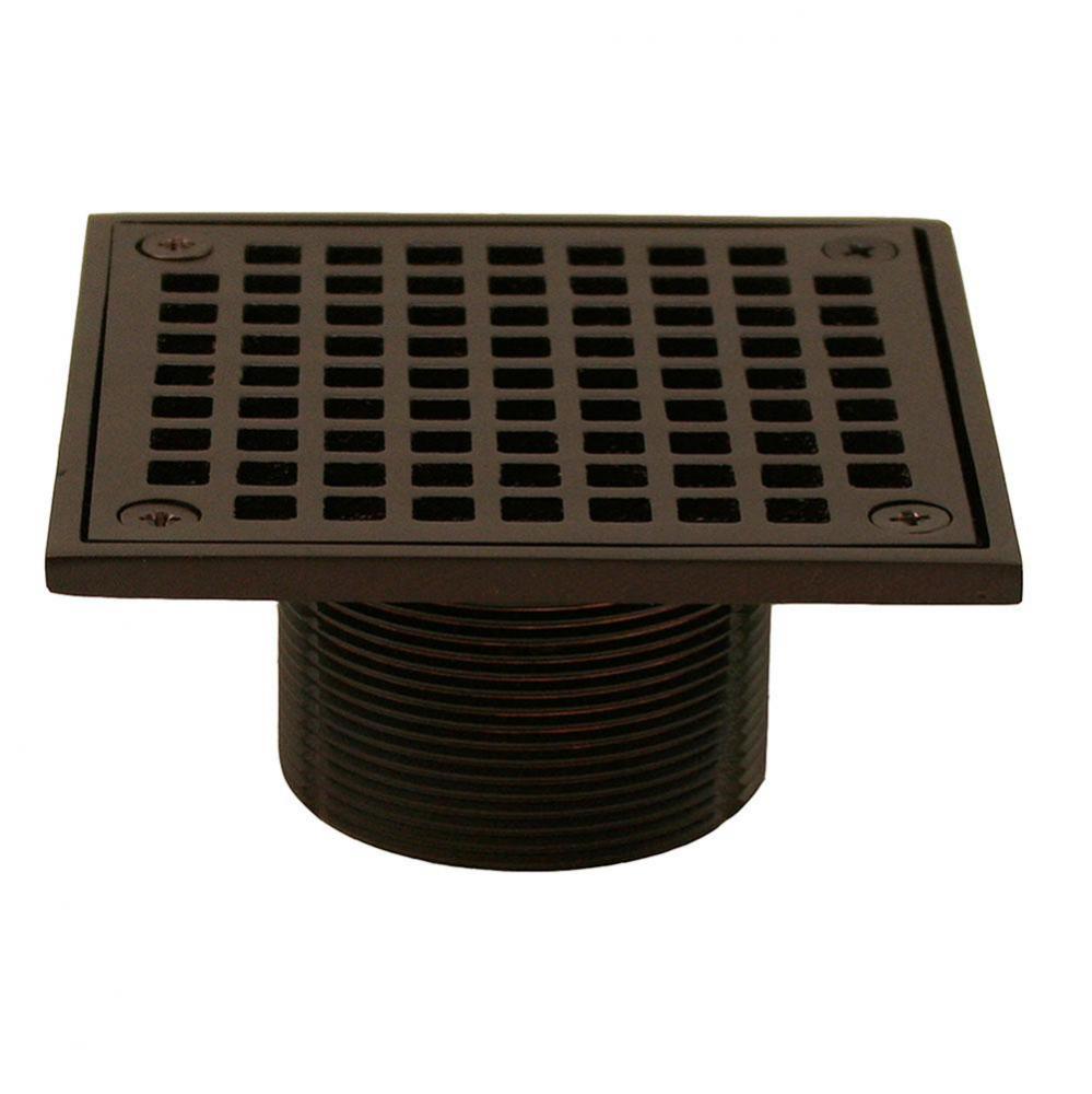 Oil Rubbed Bronze 2'' Brass Spud with 4'' Square Strainer