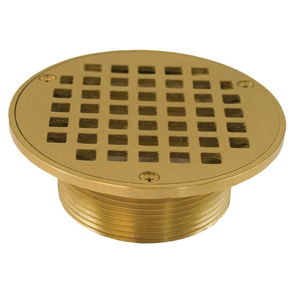 3'' IPS Metal Spud with 5'' Polished Brass Round Strainer