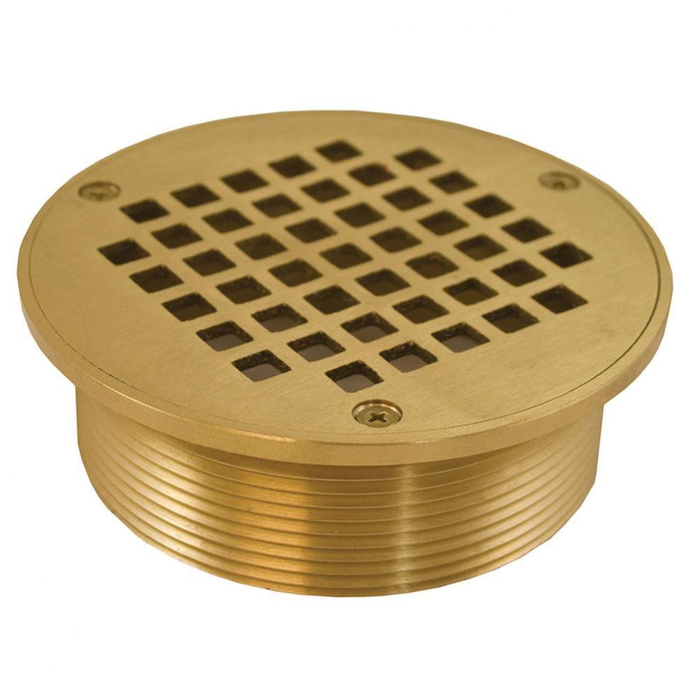 4'' IPS Metal Spud with 5'' Polished Brass Round Strainer