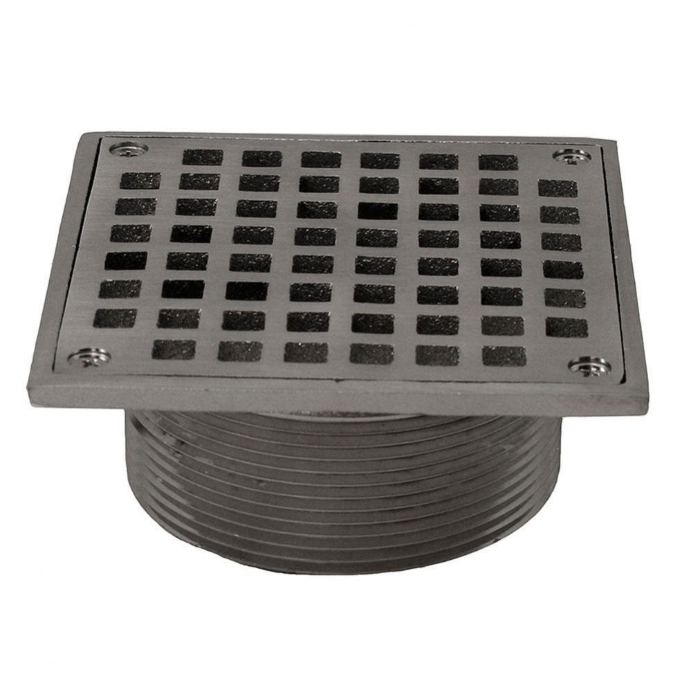 Brushed Nickel 3-1/2'' Metal Spud with 5'' Square Strainer